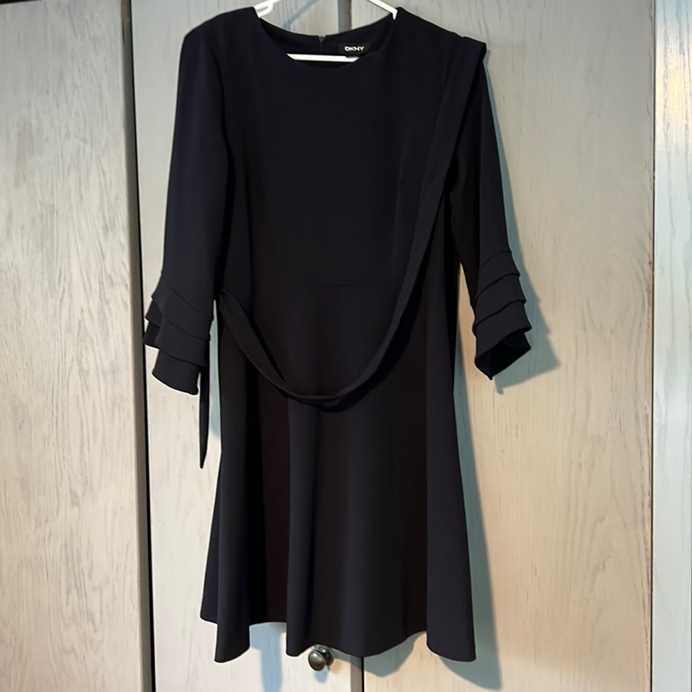 Navy blue DNKY dress- good condition- with belt